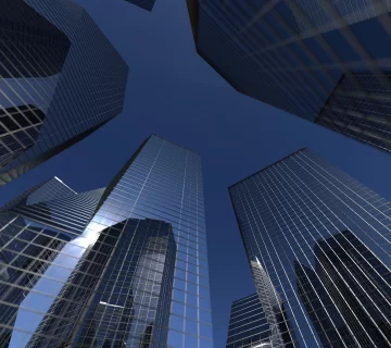 Vecteezy modern high rise buildings against the sky 3d illustration 9700539 copy 360x320